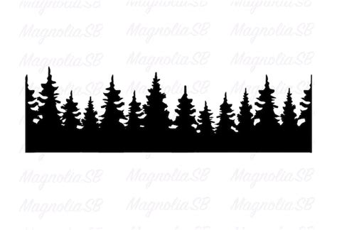 Art & Collectibles Drawing & Illustration Treeline Forest SVG Tree Line ...