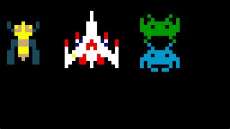 Pixilart - Galaga Ship & Enemies by pixelsdraw