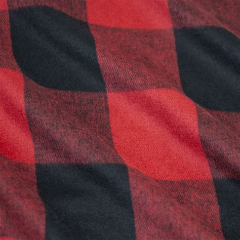 Black & Red Buffalo Plaid Wool Coating - KnitFabric.com