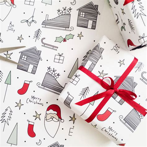 Festive Christmas Wrapping Paper By Little Duo | notonthehighstreet.com