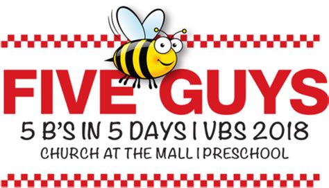 Download 5 Guys Preschool Vbs - Five Guys Logo White - Full Size PNG ...