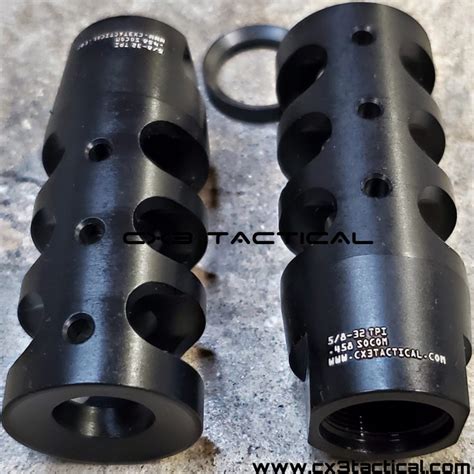 .458 Socom Muzzle Brake Compensator 5/8-32 TPI Crowned Muzzle Brake - CX3TACTICAL™