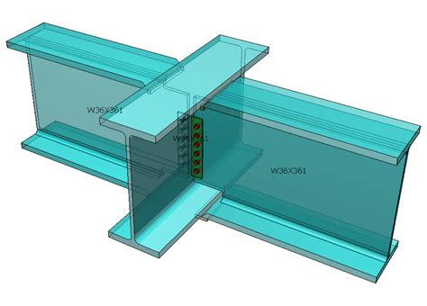 AISC - Beam to Beam with directly welded flanges and shear plate ...