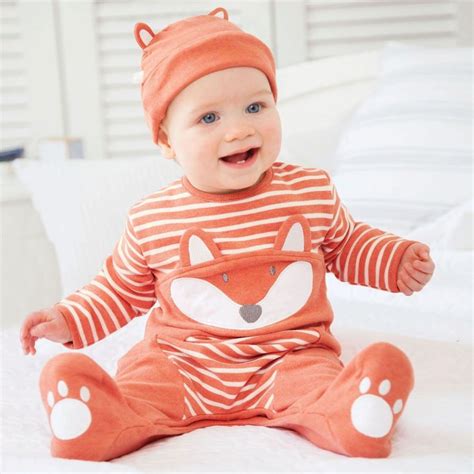 Fox Applique Baby Sleepsuit | JoJo Maman Bebe | Baby boy newborn, Baby outfits newborn, Baby ...