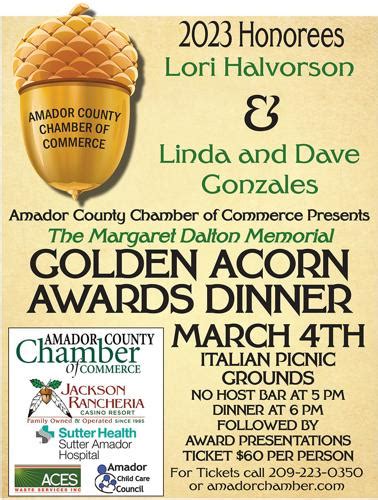 The Margaret Dalton Memorial Golden Acorn Awards: Chamber to Honor the Best | On the Vine ...