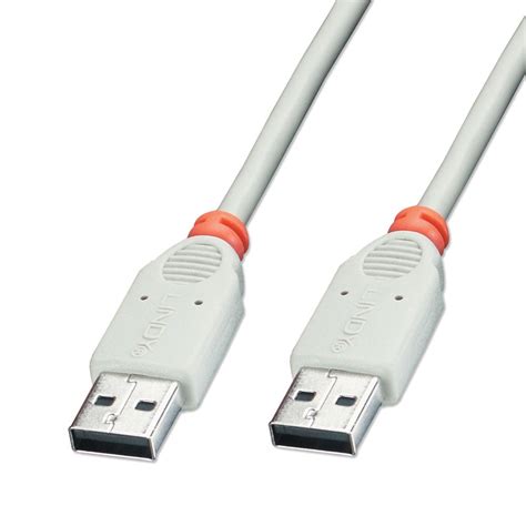 2m USB 2.0 Cable - Type A Male to A Male, Grey - from LINDY UK