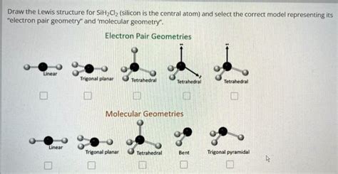 Draw the Lewis structure for SiCl4 (silicon is the central atom) and ...