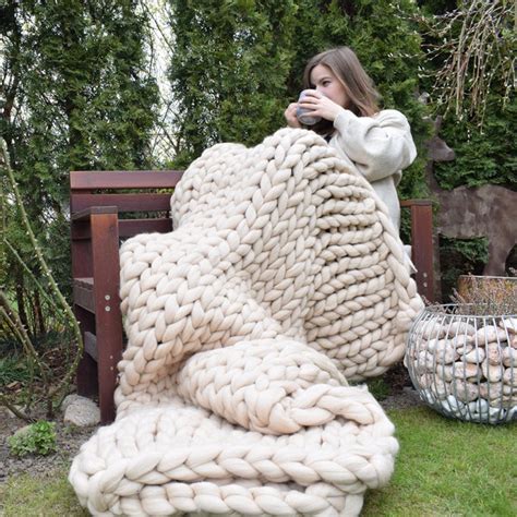 Giant Knit Blanket - Etsy