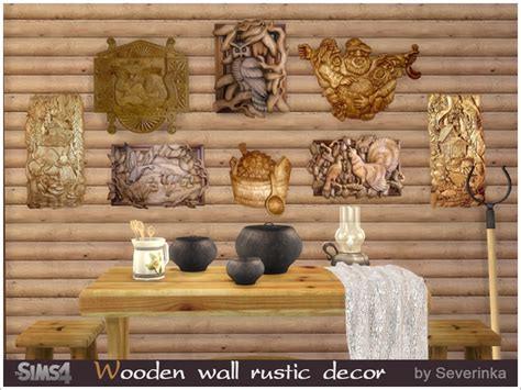 The Sims Resource - Wooden wall rustic decor