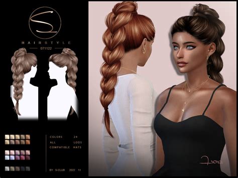 The Sims Resource - Long braid hair(Fiona071122) by S-CLUB