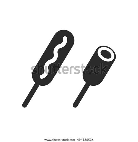 Corn Dog On Stick Icon Whole Stock Vector (Royalty Free) 494186536 ...