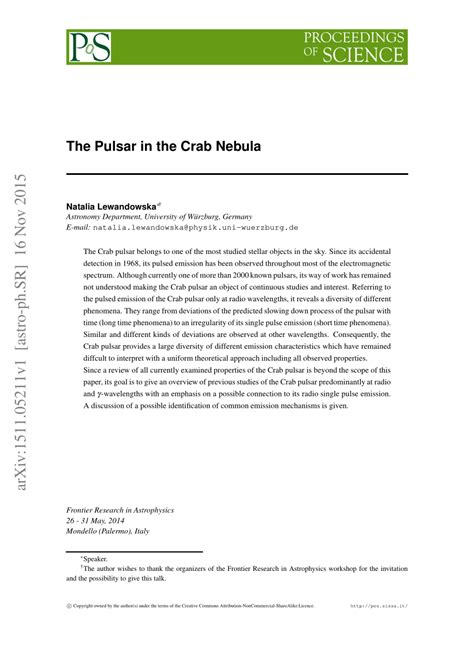 (PDF) The Pulsar in the Crab Nebula