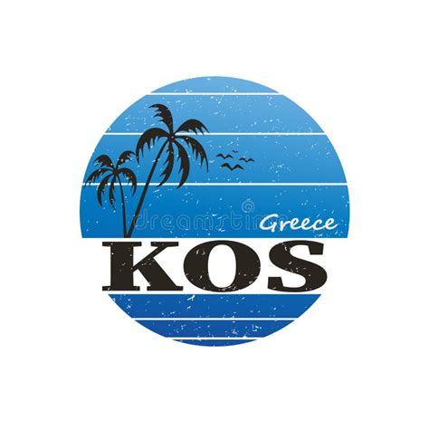 Kos Vacation Under Palms T-shirt Logo Design Vector Stock Vector - Illustration of greece ...