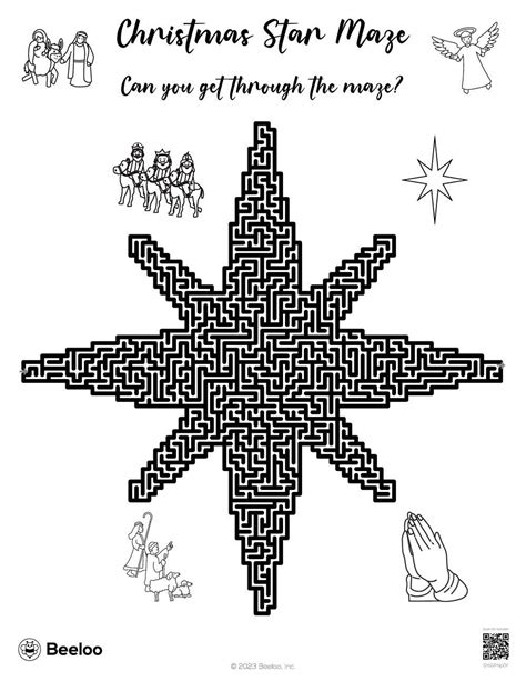 Christmas Star Maze • Beeloo Printable Crafts and Activities for Kids