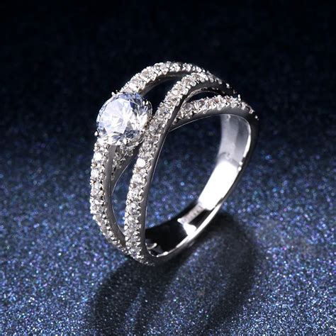 Hutang Certified S925 Sterling Silver Ring 1.73ct Diamond CZ Exquisite ...