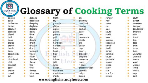 Glossary of Cooking Terms - English Study Here