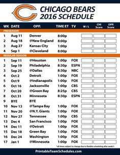 Chicago Bears 2022 Season Schedule