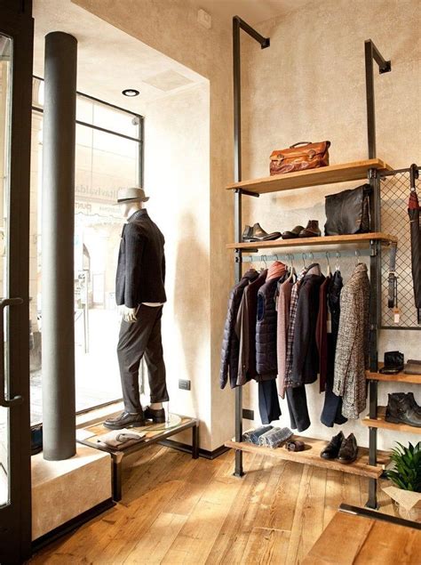 Industrial shop retail furnishings, rustic style,industrial wardrobe, retail, coat hanger in ...