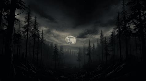 Moonlit Forest Path HD Wallpaper by Laxmonaut