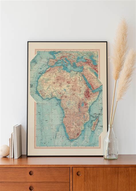 Map of Africa Old Map Wall Decor Vintage Map Wall Art - Etsy