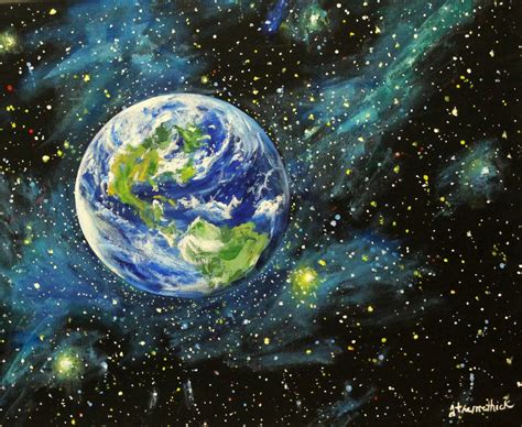 Galaxy art painting, Planets art, Cosmic art