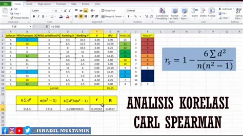 Cara Menghitung Korelasi Spearman Dengan Excel - IMAGESEE