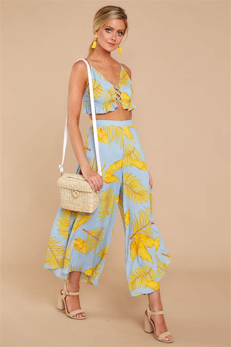 Trendy Tropical Print Two Piece Set - Chic Two Piece Set - $54.00 – Red Dress Boutique ...