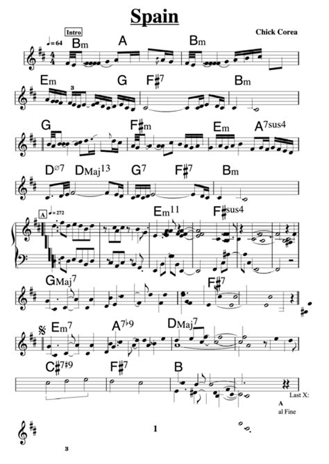 Chick Corea - Spain Sheet Music printable pdf download