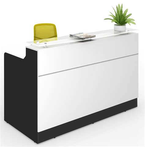 Classic White and Charcoal Reception Desk Counter Office Salon ...