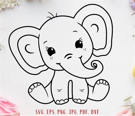 Baby Elephant Svg Cute Elephant Svg Elephant Clipart Elephant - Etsy ...