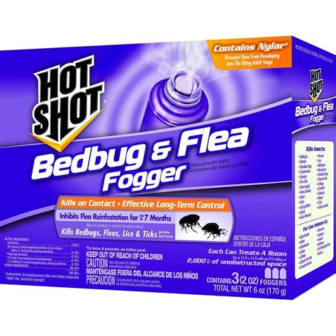 Hot Shot Bed Bug and Flea Killer 2 oz. Aerosol Fogger (3-Pack)-HG-95911-2 - The Home Depot