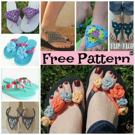 8 Awesome Flip Flop Crochet Slippers - Free Patterns - DIY 4 EVER