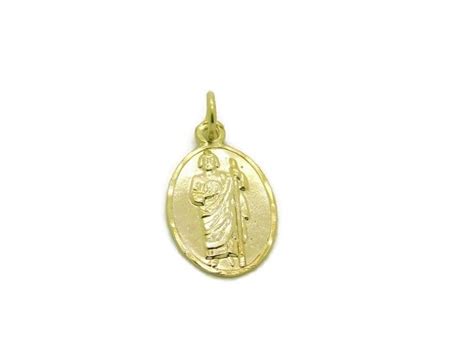 Saint Jude (San Judas Tadeo) Medal 14k Yellow Gold