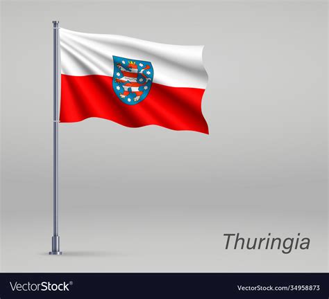 Waving flag thuringia - state germany Royalty Free Vector