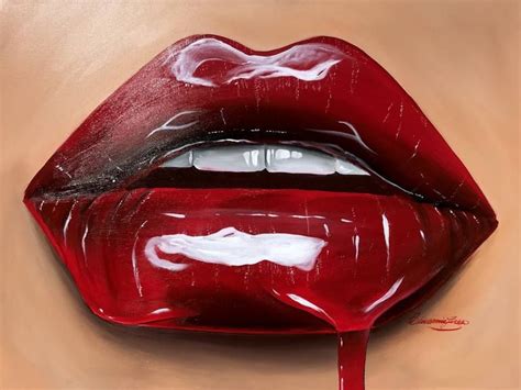 Cherry Red Lips Painting Painting | Lips painting, Eye painting, Lips ...