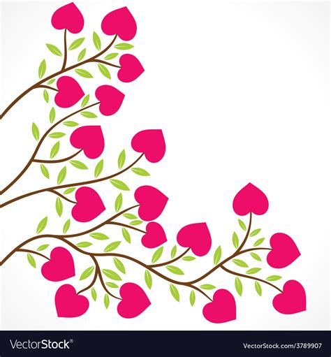 Colorful heart shape flower plant design Vector Image