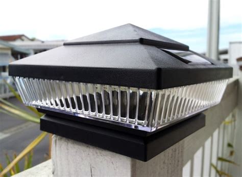 Solar Post Cap Lights 4x4 Black Set of 2- Fit Vinyl or Wood Deck Posts