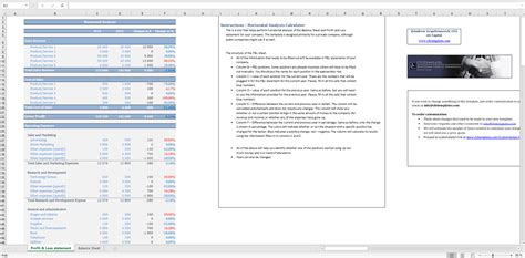 Horizontal Analysis Excel Template - Eloquens