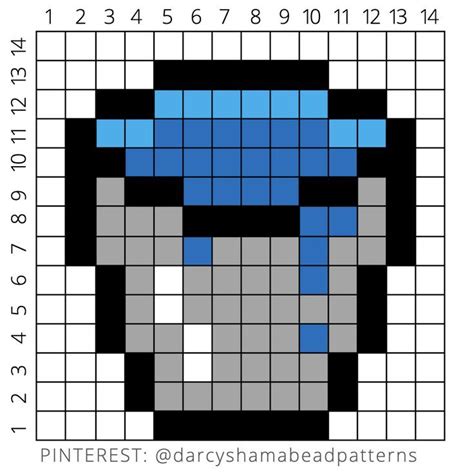 Minecraft Water Bucket Pattern #14x14 | ไอเดียวาดรูป, ศิลปะ