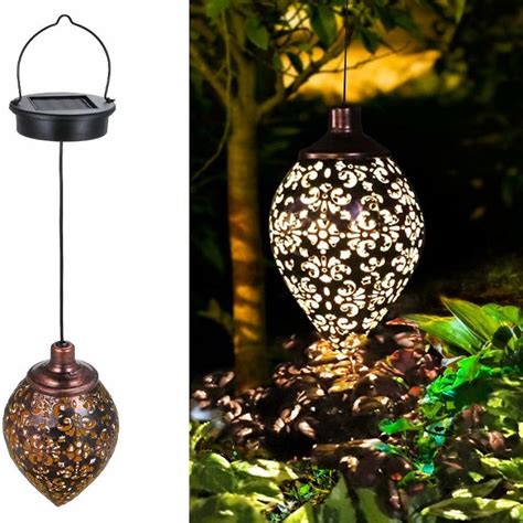 GENKENT Hanging Solar Lights Solar Lantern LED Garden Lights ...