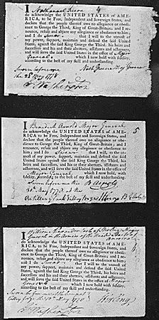 Oath of Loyalty - Signed by Benedict Arnold