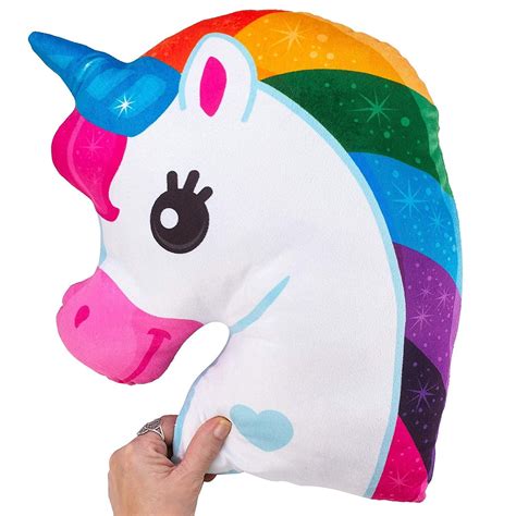 Kicko UNICORN PILLOW - 16" unicorn head pillow – PLUSH PILLOW - Rainbow Unicorn Plush Toy Stuff ...