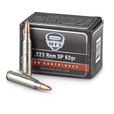 260 rds. MFS® .223 Rem. 62 grain SP Ammo - 206476, .223 Remington Ammo at Sportsman's Guide