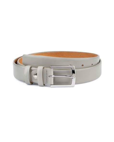 Buy Grey Leather Belt | Men's 1 inch Wide | LeatherBeltsOnline.com