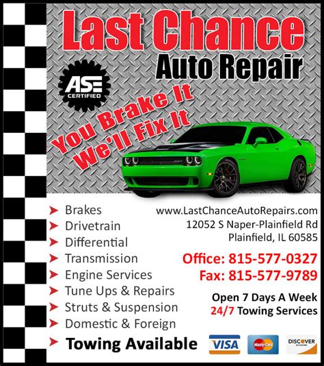 Auto Repair Shop In Plainfield, IL | Last Chance Auto Repair