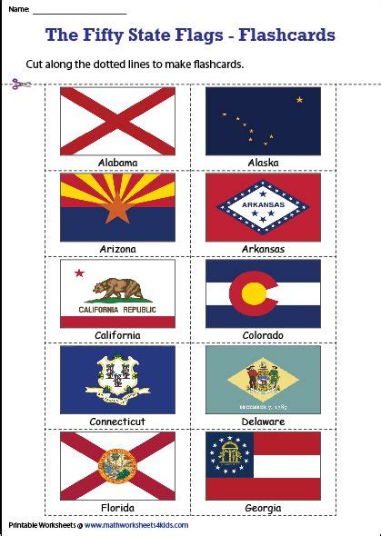 State Flags of the U.S. Worksheets | State flags, Us states flags ...