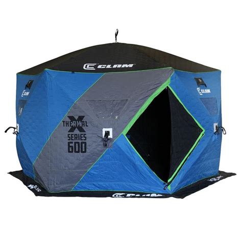 Clam X600 Thermal 5-Person to 7-Person Outdoor Portable Pop Up Ice Fishing Shelter Tent CLAM-14470