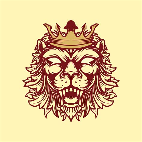 Crowned lion style 1227407 Vector Art at Vecteezy