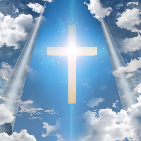 Buy AOFOTO 6x6ft Christian Cross Appears Bright in Sky Backdrop Jesus Christ Photography ...