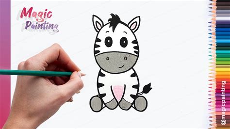 How to Draw a Baby Zebra | Zebra Drawing & Colors | Drawing For Kids ...